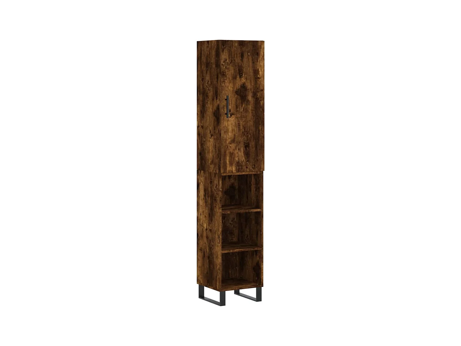 Credenza | Buffet | Armadio Rovere Fumo 34,5x34x180 cm in Legno Multistrato