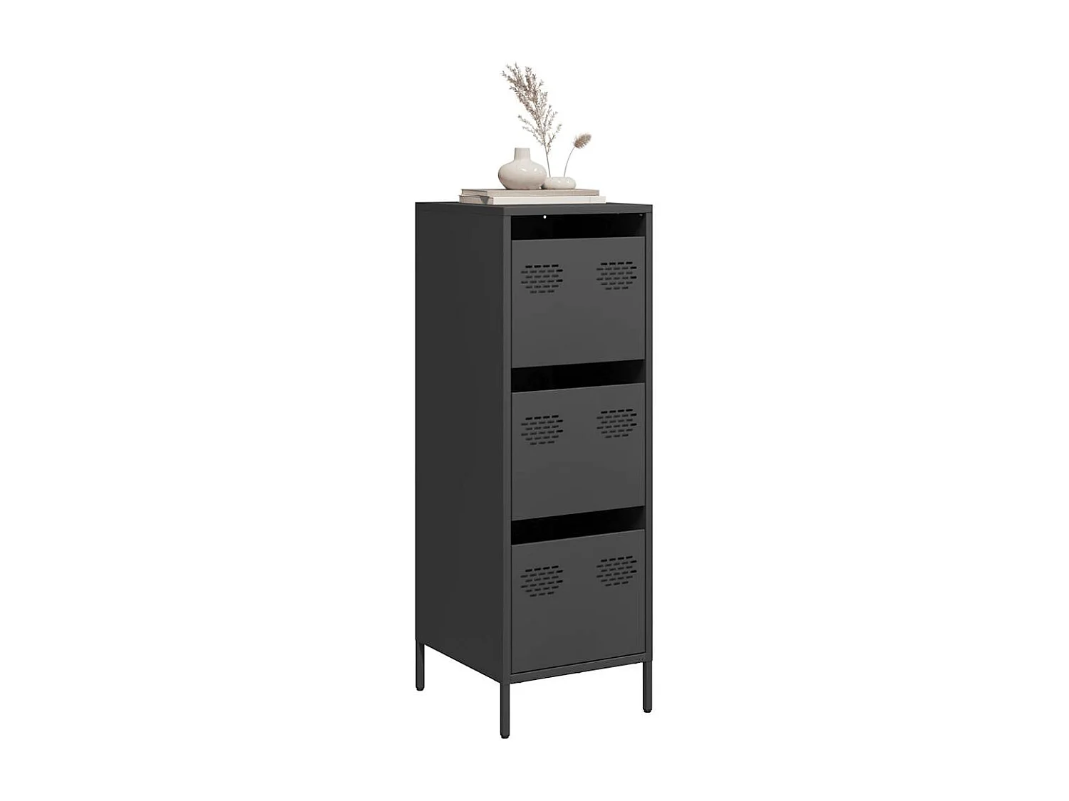 Credenza | Buffet | Armadio Nera 39x35x103,5 cm in Acciaio