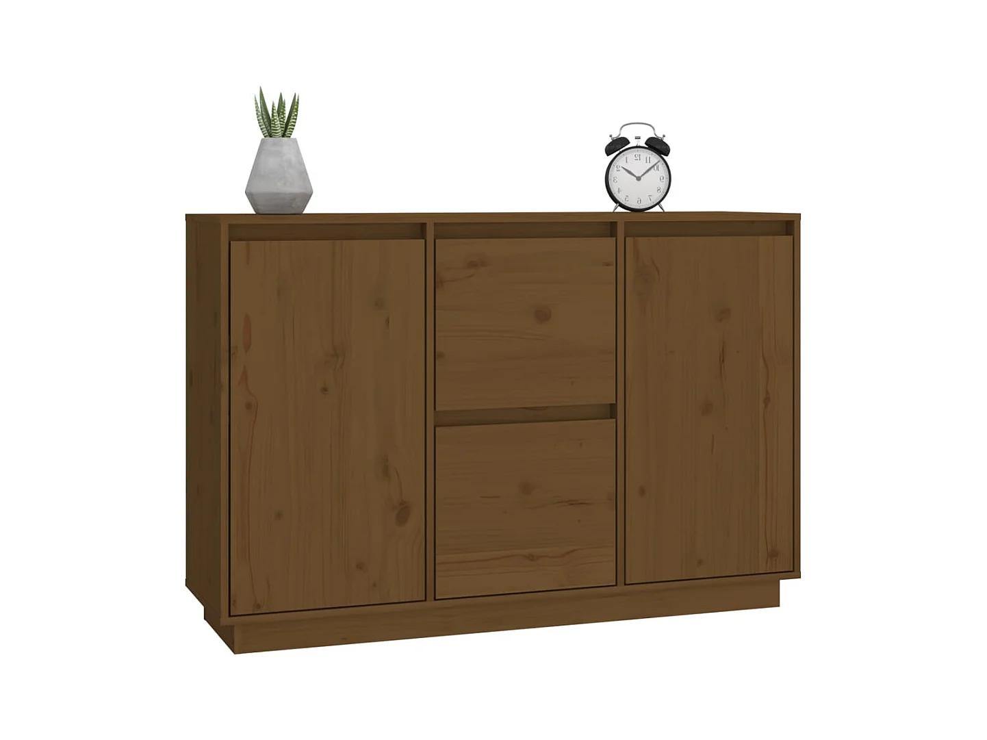 Credenza | Buffet | Armadio Marrone ambra 111x34x75 cm in Legno Massello di Pino