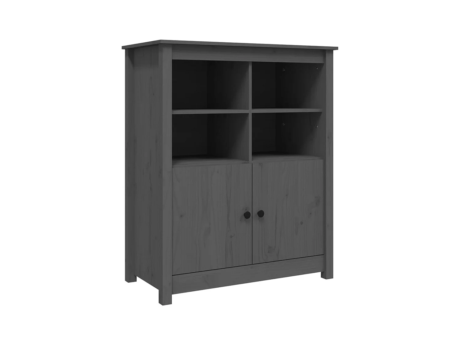 Credenza | Buffet | Armadio Grigia 83x41,5x100 cm in Legno Massello di Pino