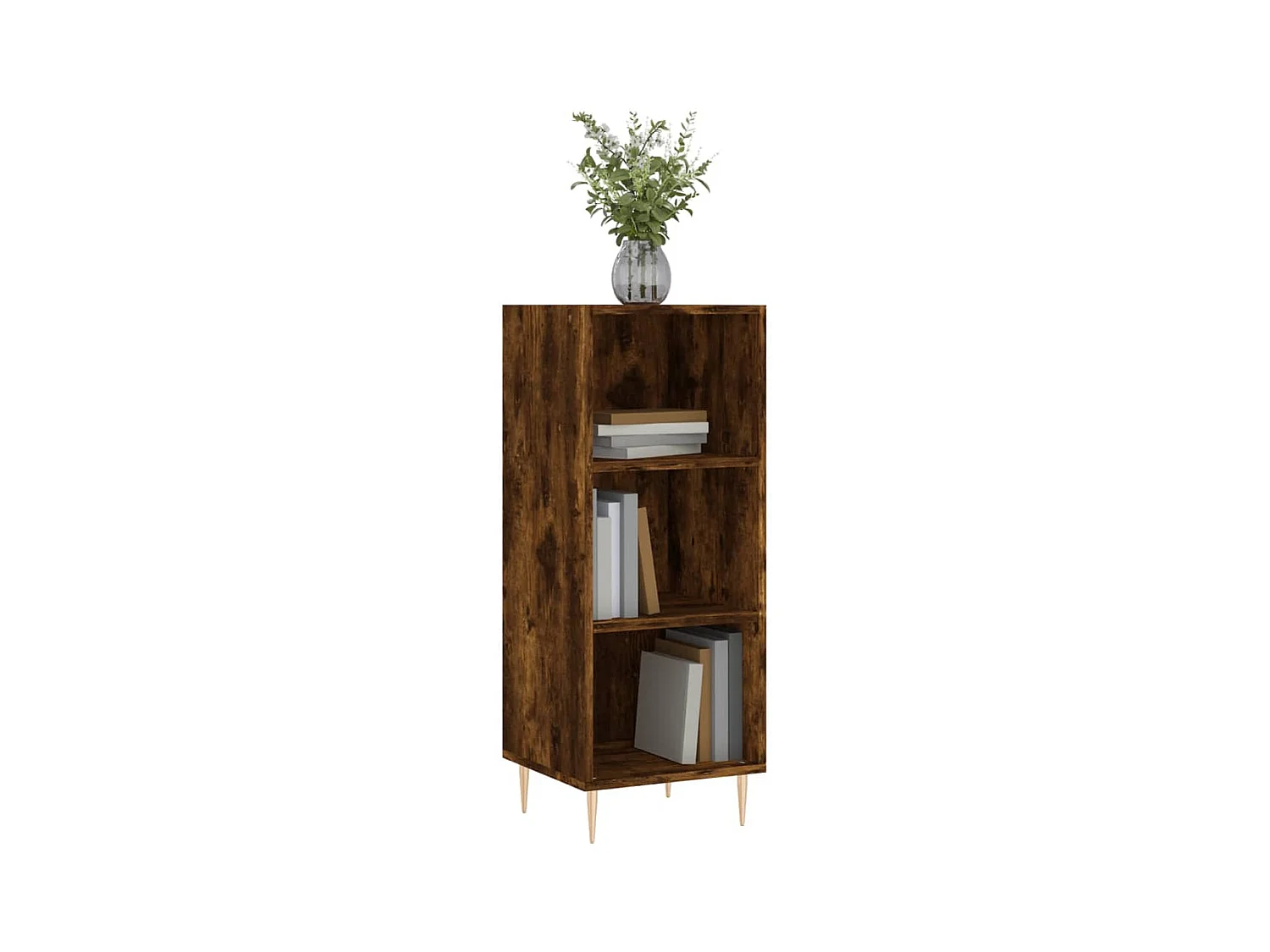 Buffet | Bahut | Meuble de rangement chêne fumé 34,5x32,5x90 cm bois d'ingénierie