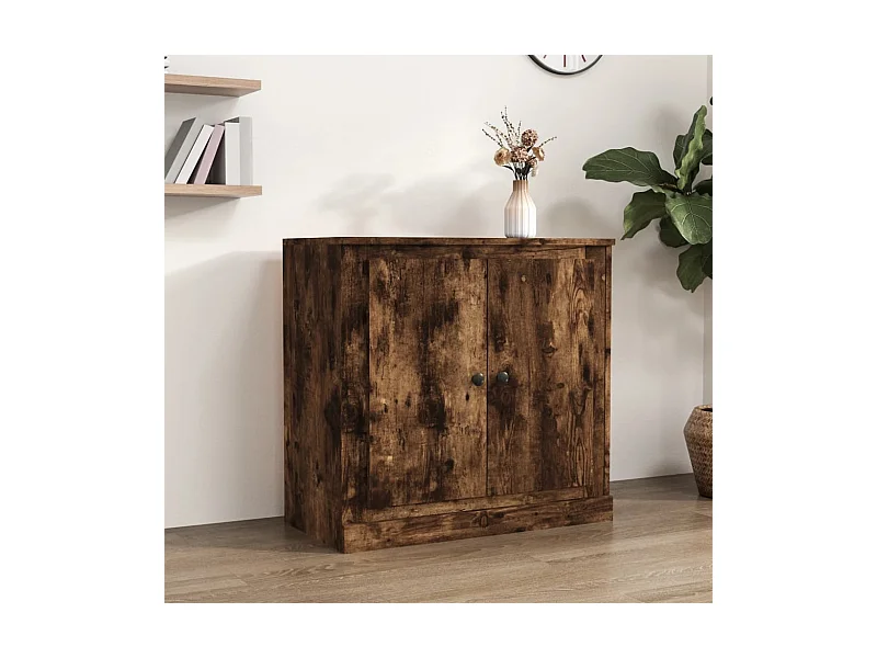 Credenza | Buffet | Armadio Rovere Fumo 70x35,5x67,5 cm in Legno Multistrato