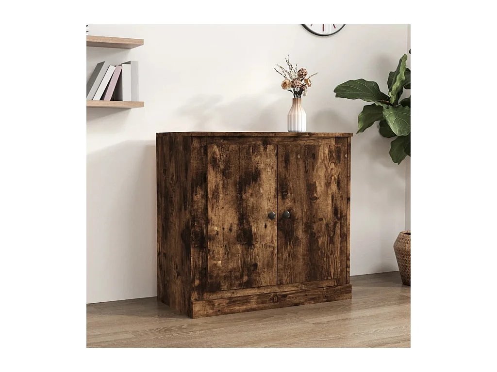 Credenza | Buffet | Armadio Rovere Fumo 70x35,5x67,5 cm in Legno Multistrato