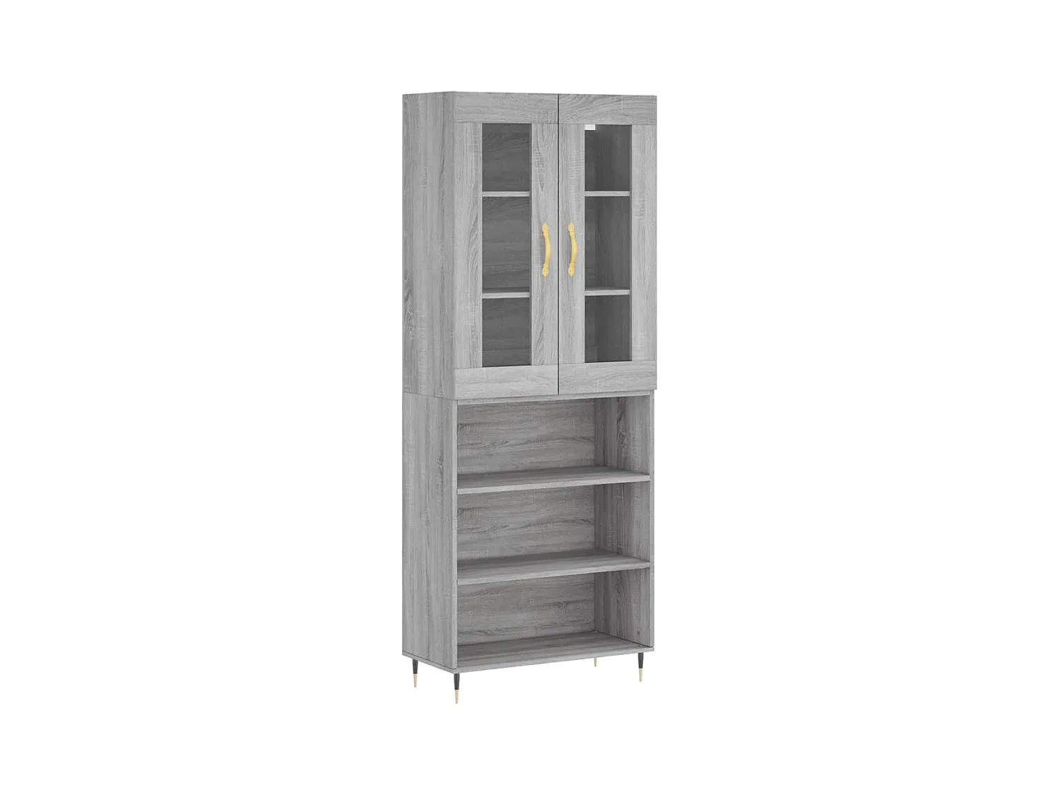 Buffet | Bahut | Meuble de rangement haut Sonoma gris 69,5x34x180 cm Bois d'ingénierie