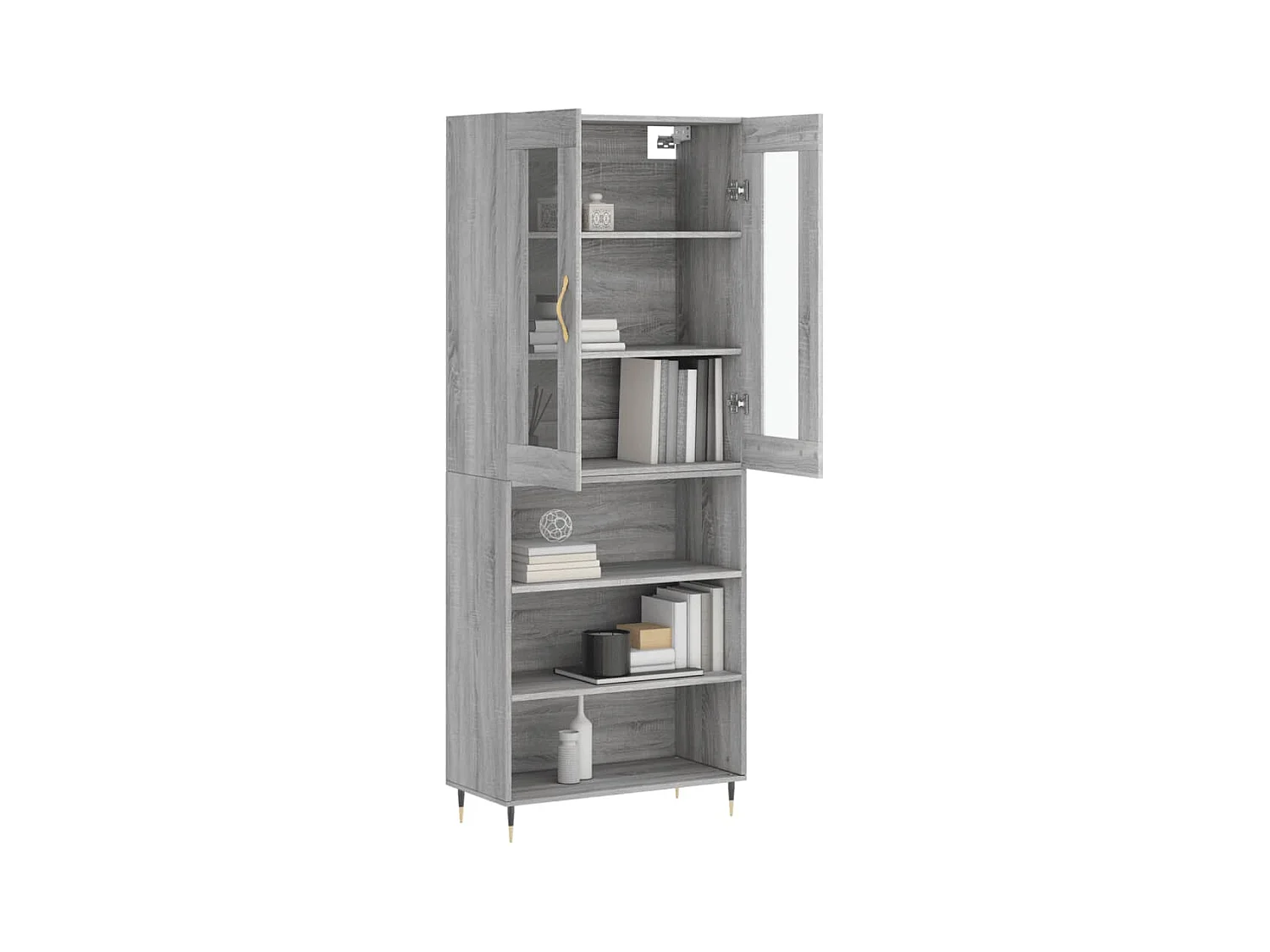 Buffet | Bahut | Meuble de rangement haut Sonoma gris 69,5x34x180 cm Bois d'ingénierie