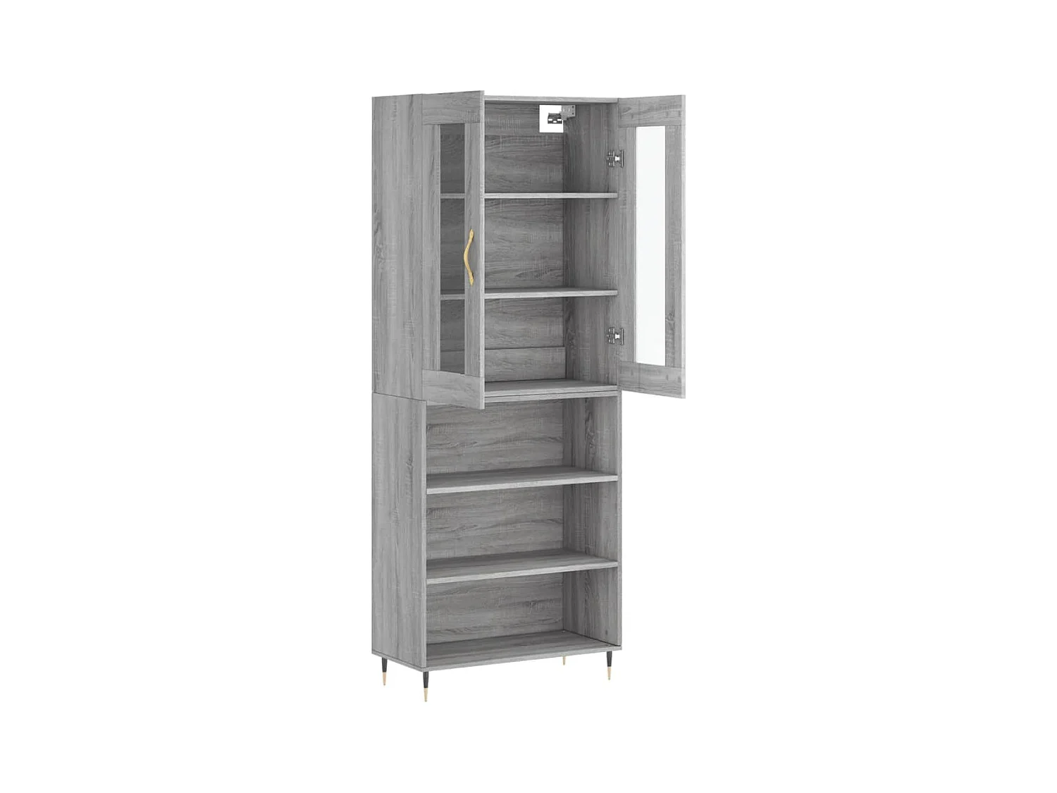 Buffet | Bahut | Meuble de rangement haut Sonoma gris 69,5x34x180 cm Bois d'ingénierie