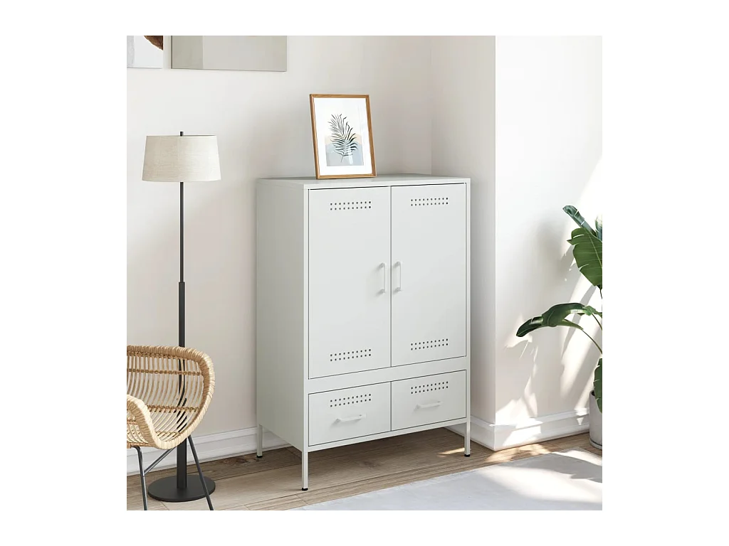 Credenza | Buffet | Armadio Bianca 68x39x101,5 cm in Acciaio