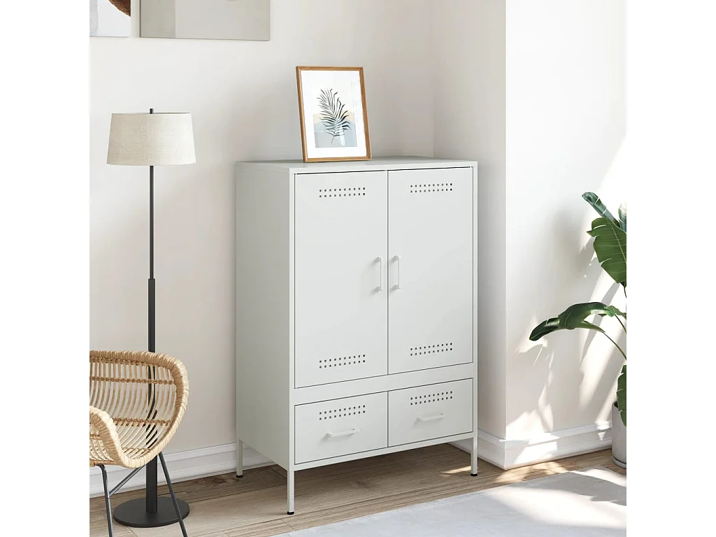 Credenza | Buffet | Armadio Bianca 68x39x101,5 cm in Acciaio