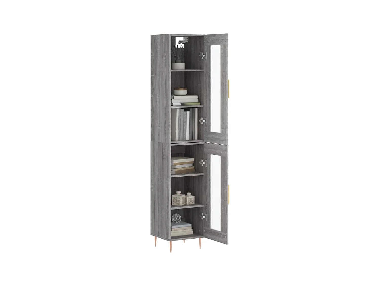 Buffet | Bahut | Meuble de rangement haut Sonoma gris 34,5x34x180 cm Bois d'ingénierie