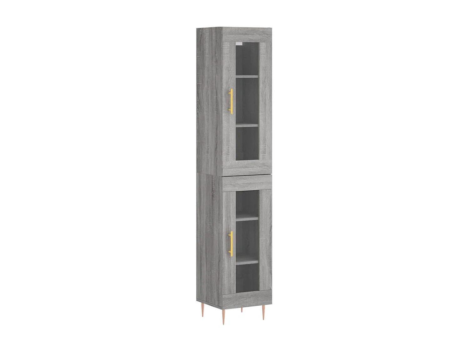 Buffet | Bahut | Meuble de rangement haut Sonoma gris 34,5x34x180 cm Bois d'ingénierie