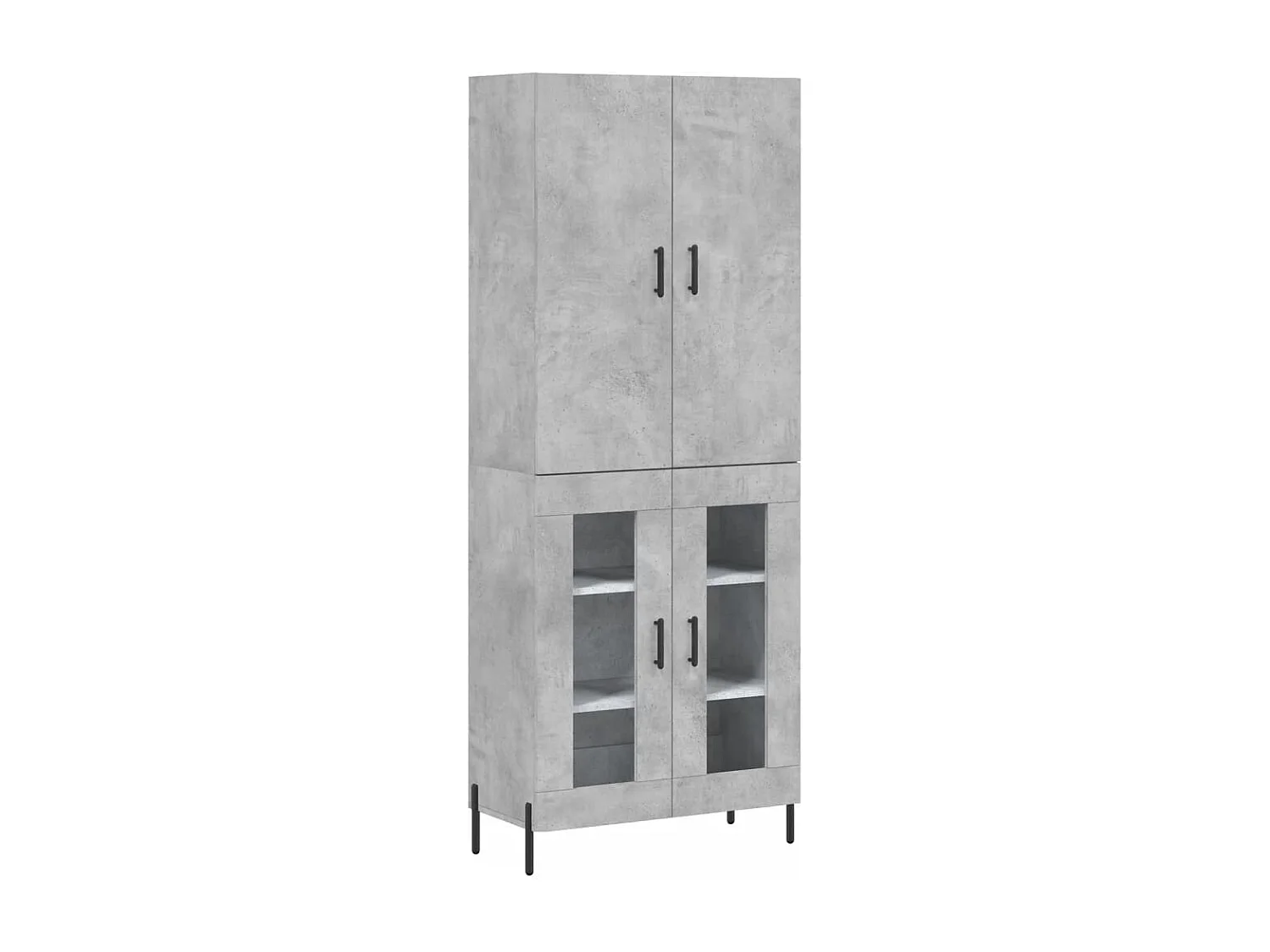 Buffet | Bahut | Meuble de rangement haut Gris béton 69,5x34x180 cm Bois d'ingénierie