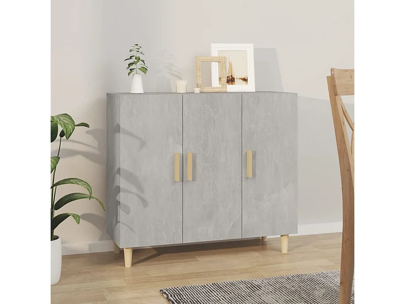 Credenza | Buffet | Armadio Grigio Cemento 90x34x80 cm in Legno Multistrato