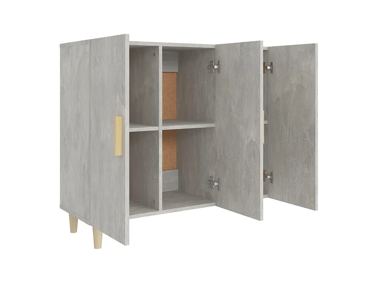 Credenza | Buffet | Armadio Grigio Cemento 90x34x80 cm in Legno Multistrato