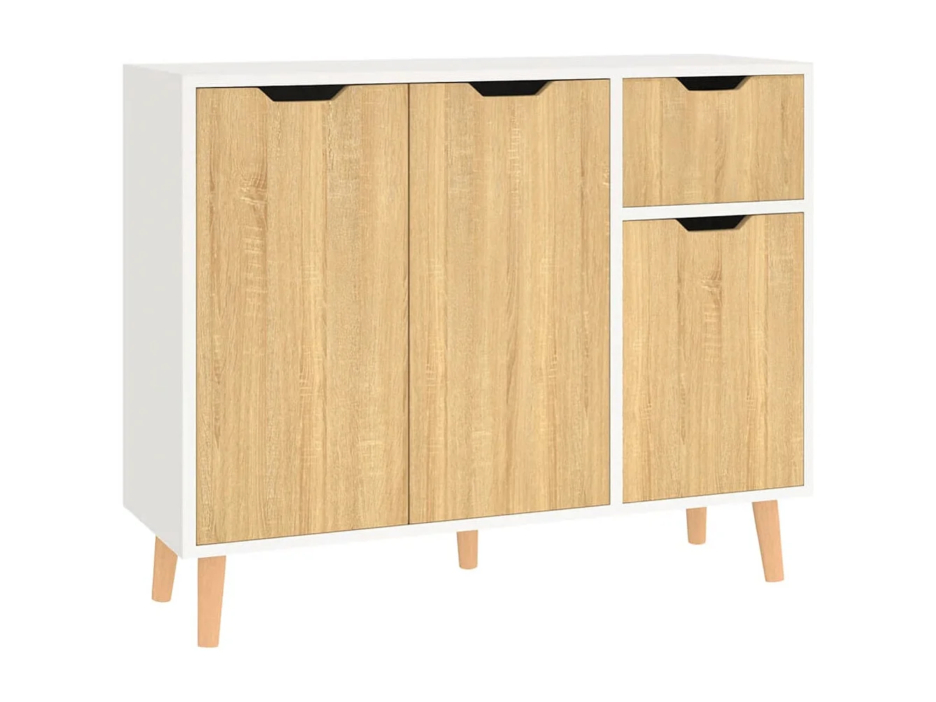 Credenza | Buffet | Armadio Bianca e Rovere Sonoma 90x30x72cm in Legno Multistrato