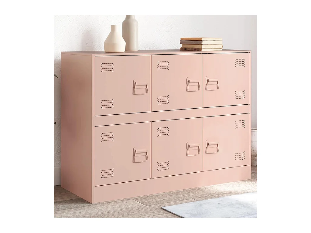 Credenza | Buffet | Armadio Rosa 99x39x73 cm in Acciaio