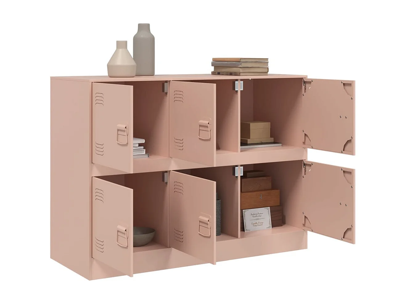 Credenza | Buffet | Armadio Rosa 99x39x73 cm in Acciaio