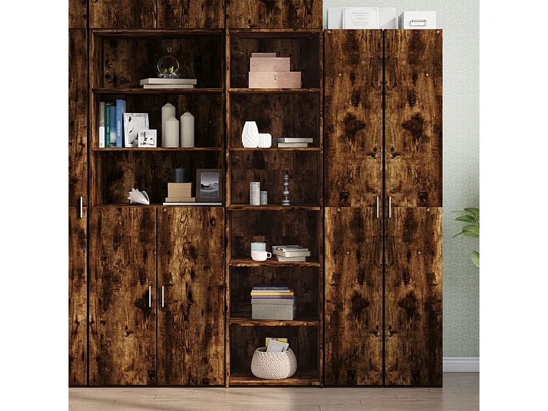 Buffet | Bahut | Meuble de rangement haut chêne fumé 50x41x185 cm bois d'ingénierie