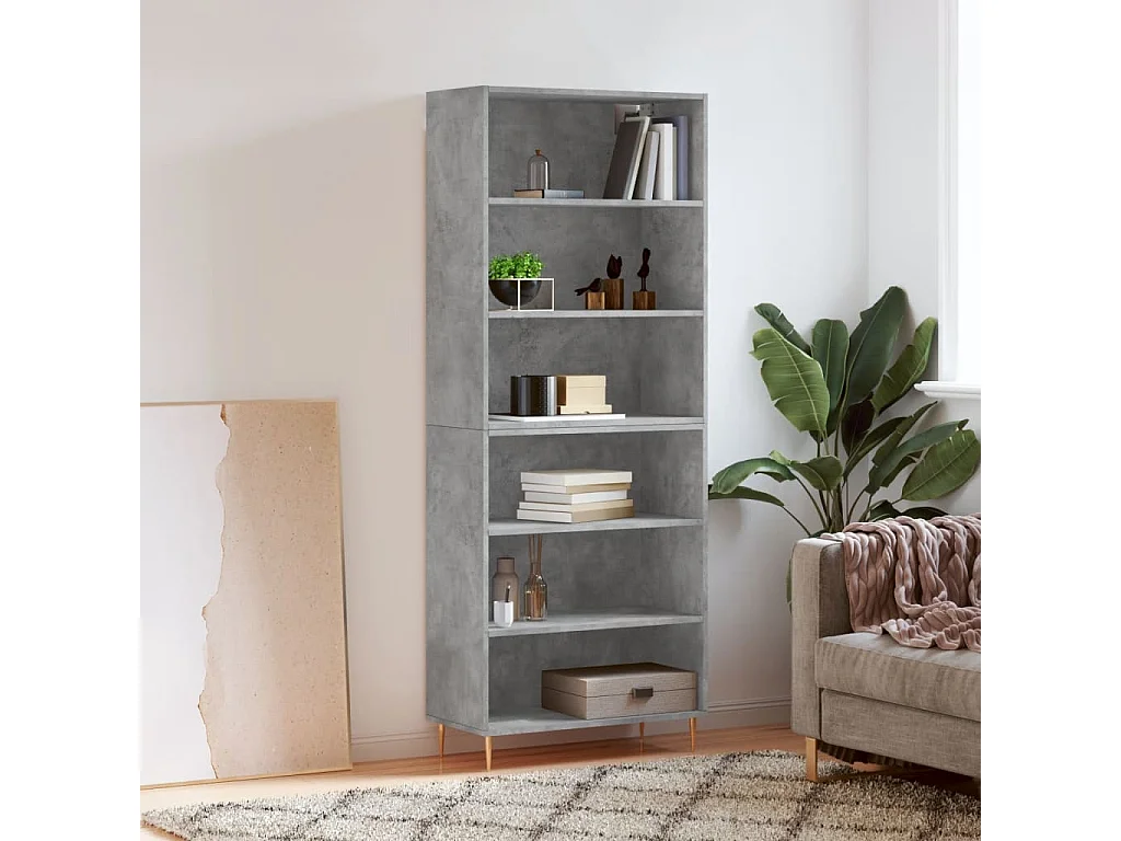 Credenza | Buffet | Armadio Grigio Sonoma 69,5x32,5x180 cm Legno Multistrato