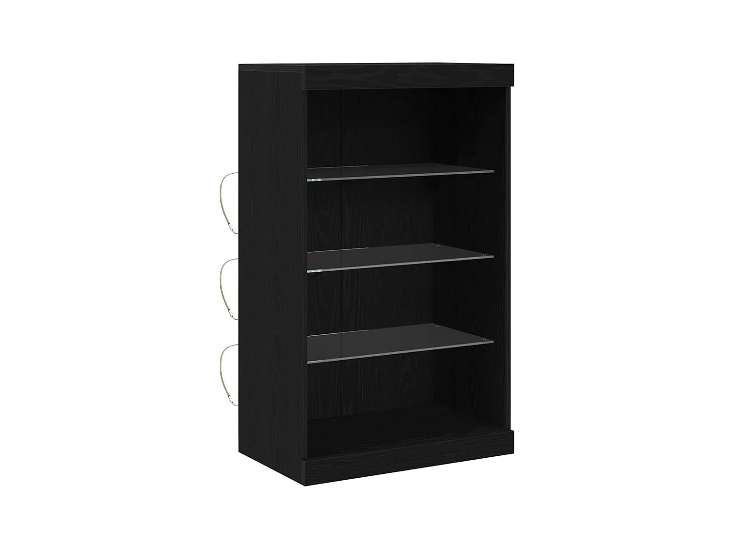 Buffet | Bahut | Meuble de rangement avec lumières LED Chêne Noir 60,5x37x100 cm
