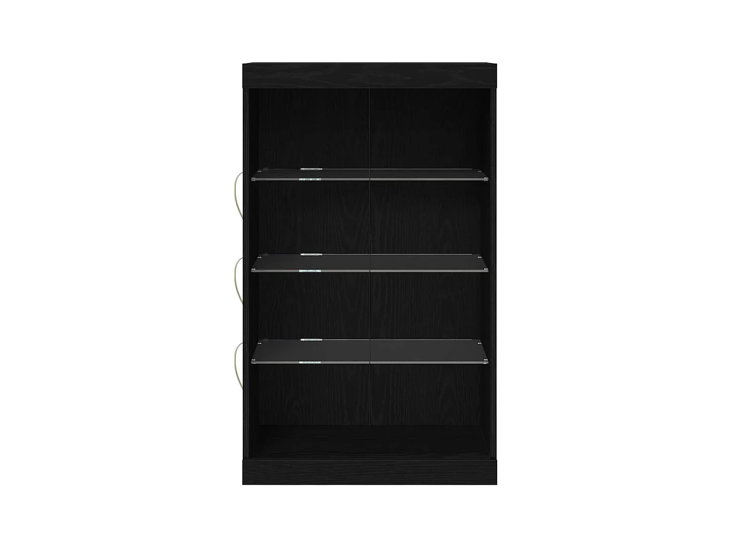 Buffet | Bahut | Meuble de rangement avec lumières LED Chêne Noir 60,5x37x100 cm