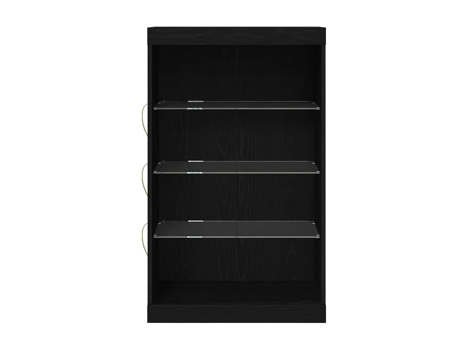 Buffet | Bahut | Meuble de rangement avec lumières LED Chêne Noir 60,5x37x100 cm