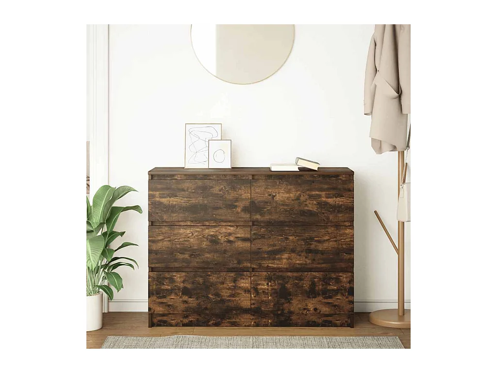 Buffet | Bahut | Meuble de rangement chêne fumé 100x35x76 cm bois d'ingénierie