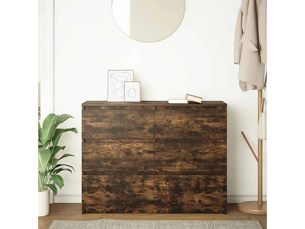 Buffet | Bahut | Meuble de rangement chêne fumé 100x35x76 cm bois d'ingénierie