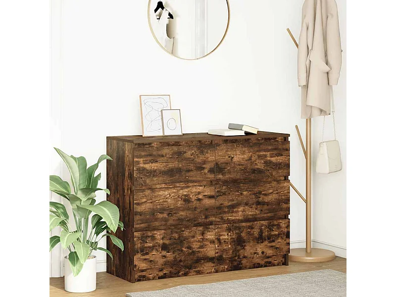Buffet | Bahut | Meuble de rangement chêne fumé 100x35x76 cm bois d'ingénierie