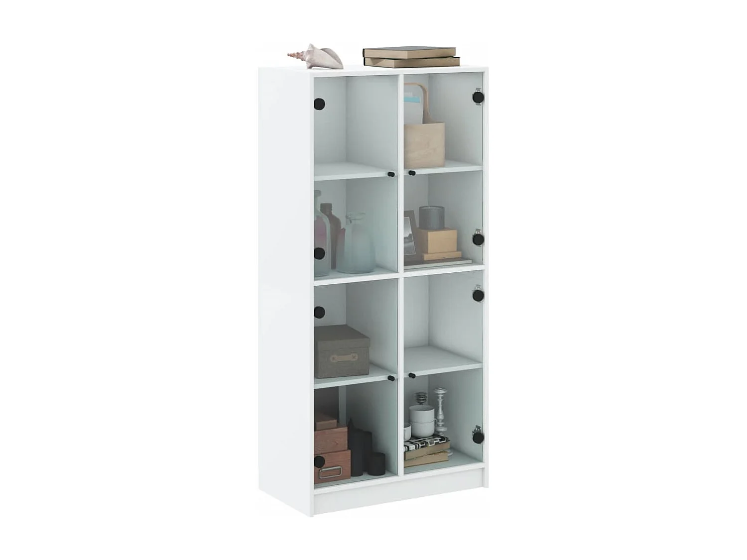 Credenza | Buffet | Armadio con Ante Bianca 68x37x142 cm Legno Multistrato