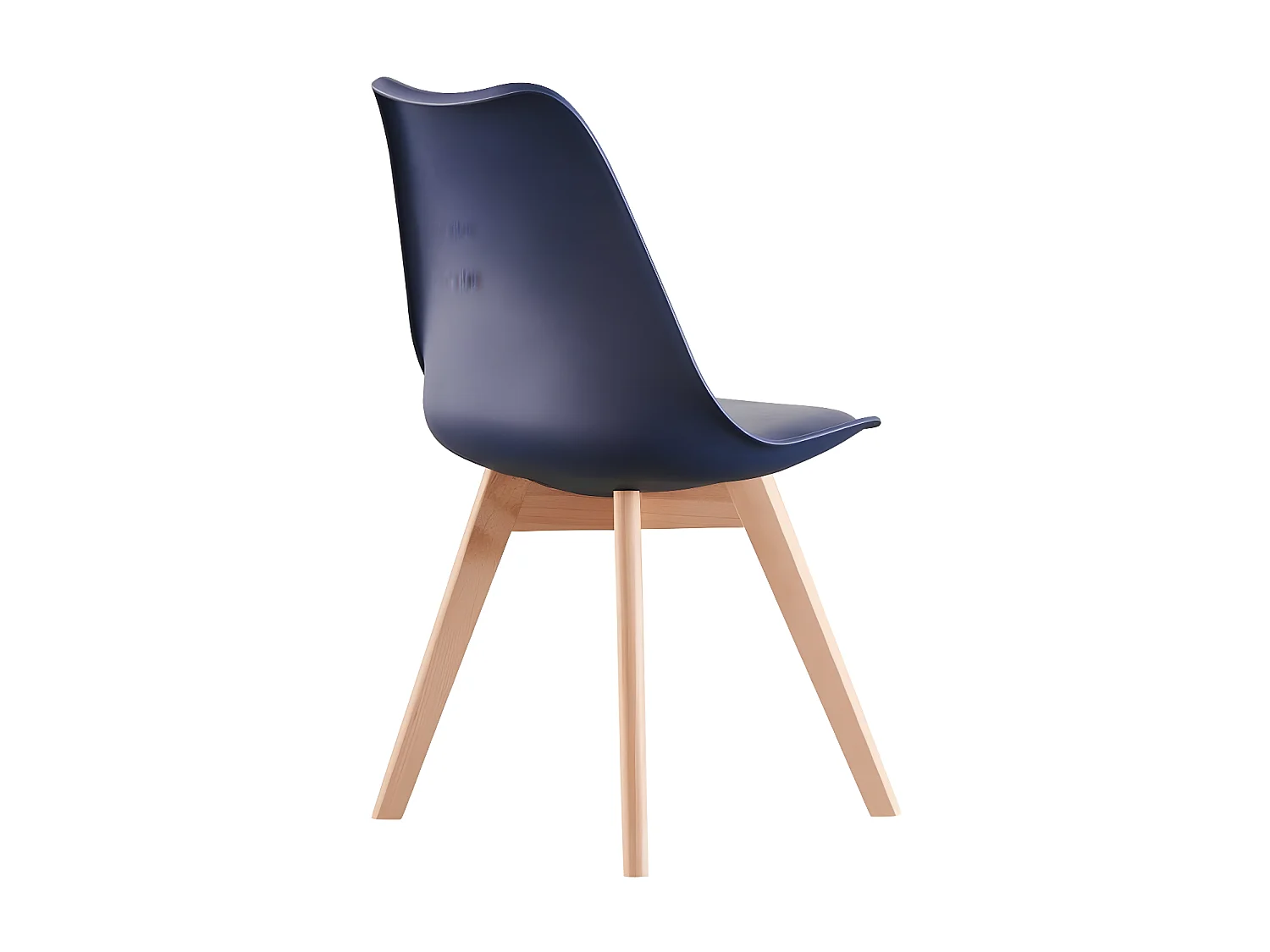 Ensemble de 4 Chaises de Salle à Manger Lorenzo avec Siège en Similicuir Élégant et Pieds en Bois Massif - Parfait pour Salle à Manger, Salon - Bleu