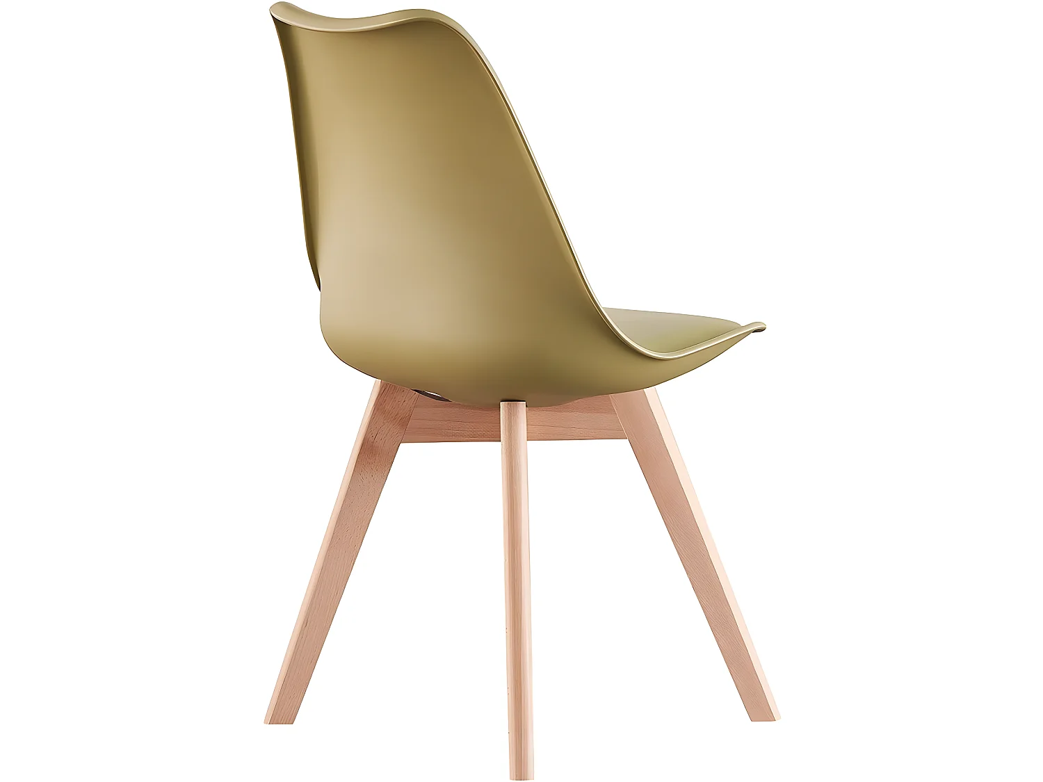 Ensemble de 4 chaises de salle à manger Lorenzo avec siège élégant en similicuir et pieds en bois massif - Parfait pour la salle à manger, le salon - Vert