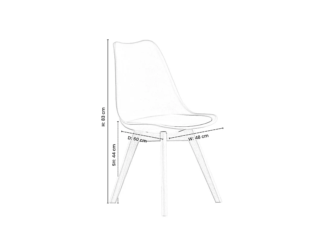 Ensemble de 4 Chaises de Salle à Manger Lorenzo avec Siège en Similicuir Élégant et Pieds en Bois Massif - Parfait pour Salle à Manger, Salon - Beige