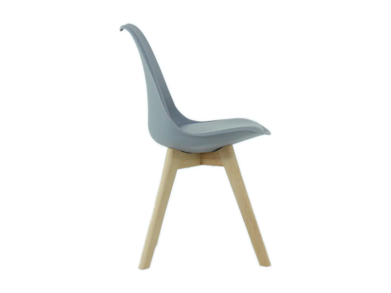 Set aus 4 Lorenzo-Esszimmerstühlen mit stilvollem Kunstledersitz und Massivholzbeinen – perfekt für Esszimmer, Wohnzimmer – Grau