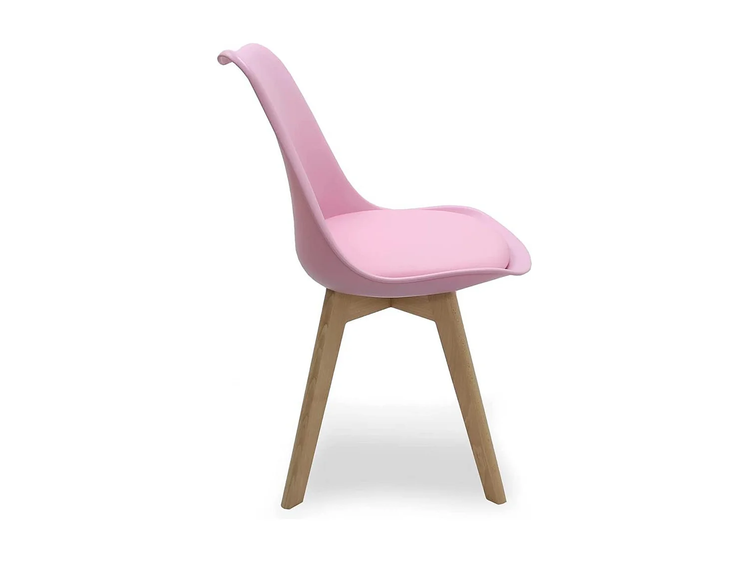 Set aus 4 Lorenzo-Esszimmerstühlen mit stilvollem Kunstledersitz und Massivholzbeinen – perfekt für Esszimmer, Wohnzimmer – Rosa