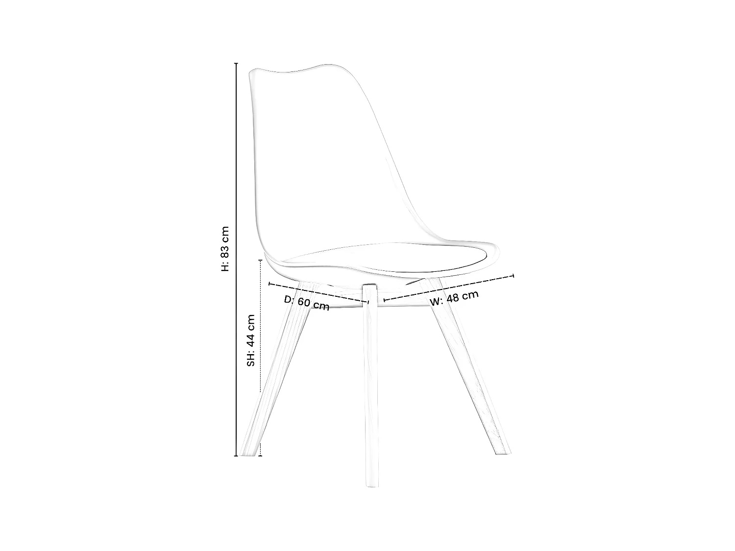 Ensemble de 4 chaises de salle à manger Lorenzo avec siège élégant en similicuir et pieds en bois massif - Parfait pour la salle à manger, le salon - Blanc