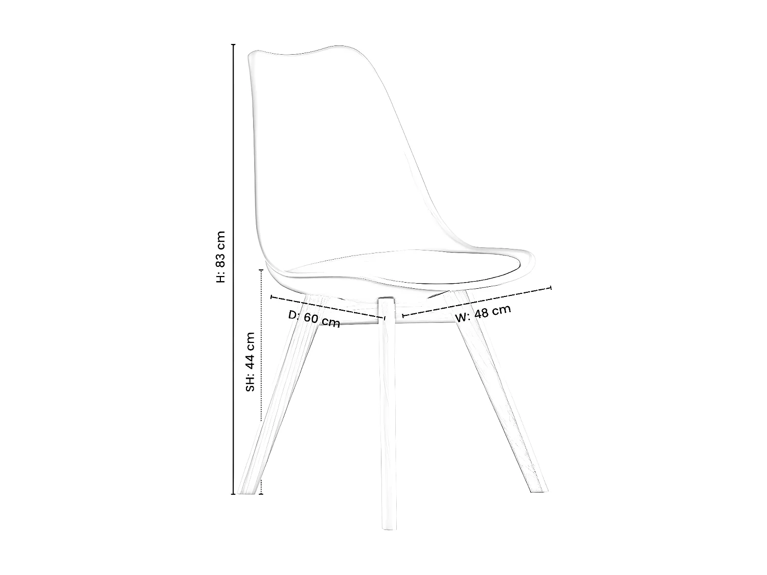 Set aus 4 Lorenzo-Esszimmerstühlen mit stilvollem Kunstledersitz und Massivholzbeinen – perfekt für Esszimmer, Wohnzimmer – Schwarz