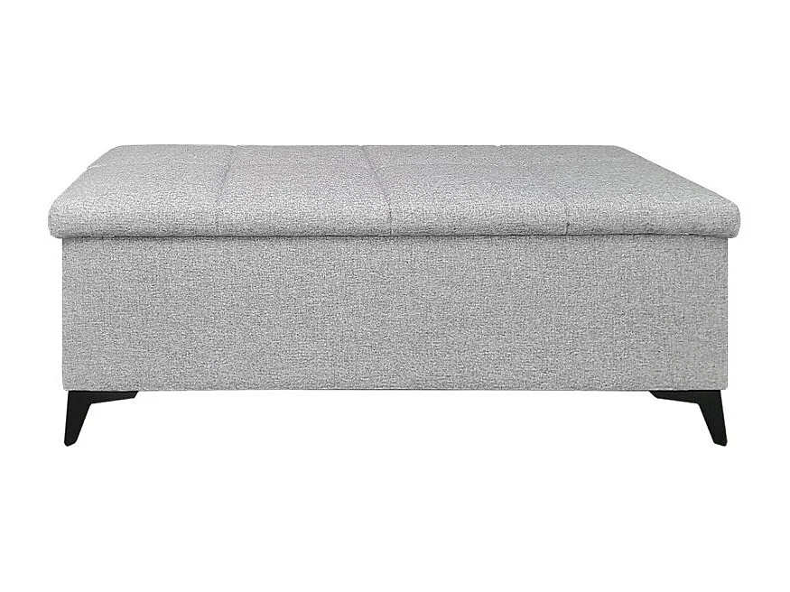 Banc / Bout de lit avec coffre de rangement tissu gris chiné - AISHA
