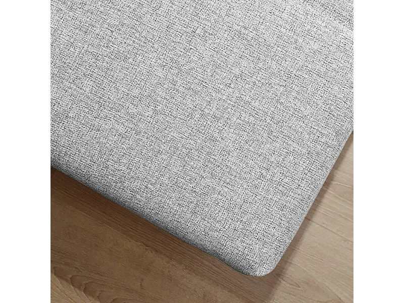 Banc / Bout de lit avec coffre de rangement tissu gris chiné - AISHA
