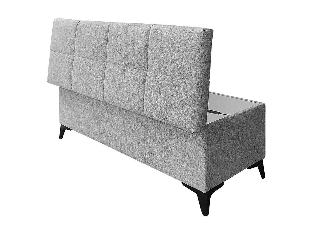 Banc / Bout de lit avec coffre de rangement tissu gris chiné - AISHA