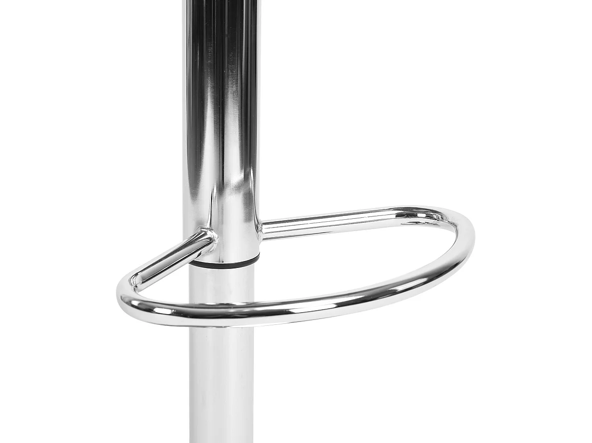 Lot de 2 tabourets de bar pivotants réglables en cuir PU noir avec base chromée et repose-pieds