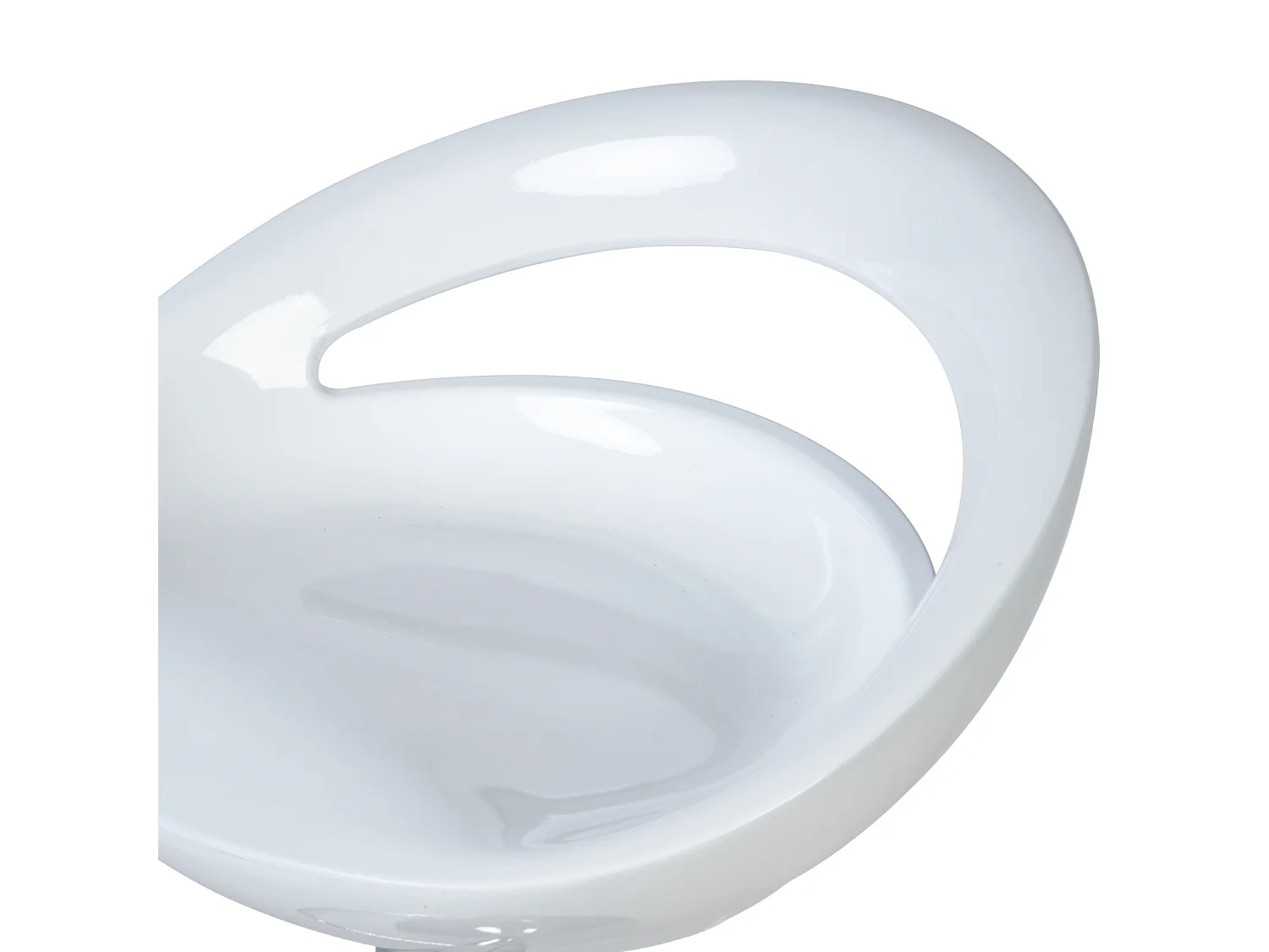 Lot de 2 tabourets de bar pivotants réglables en hauteur ABS blanc brillant ergonomiques profilés avec repose-pieds