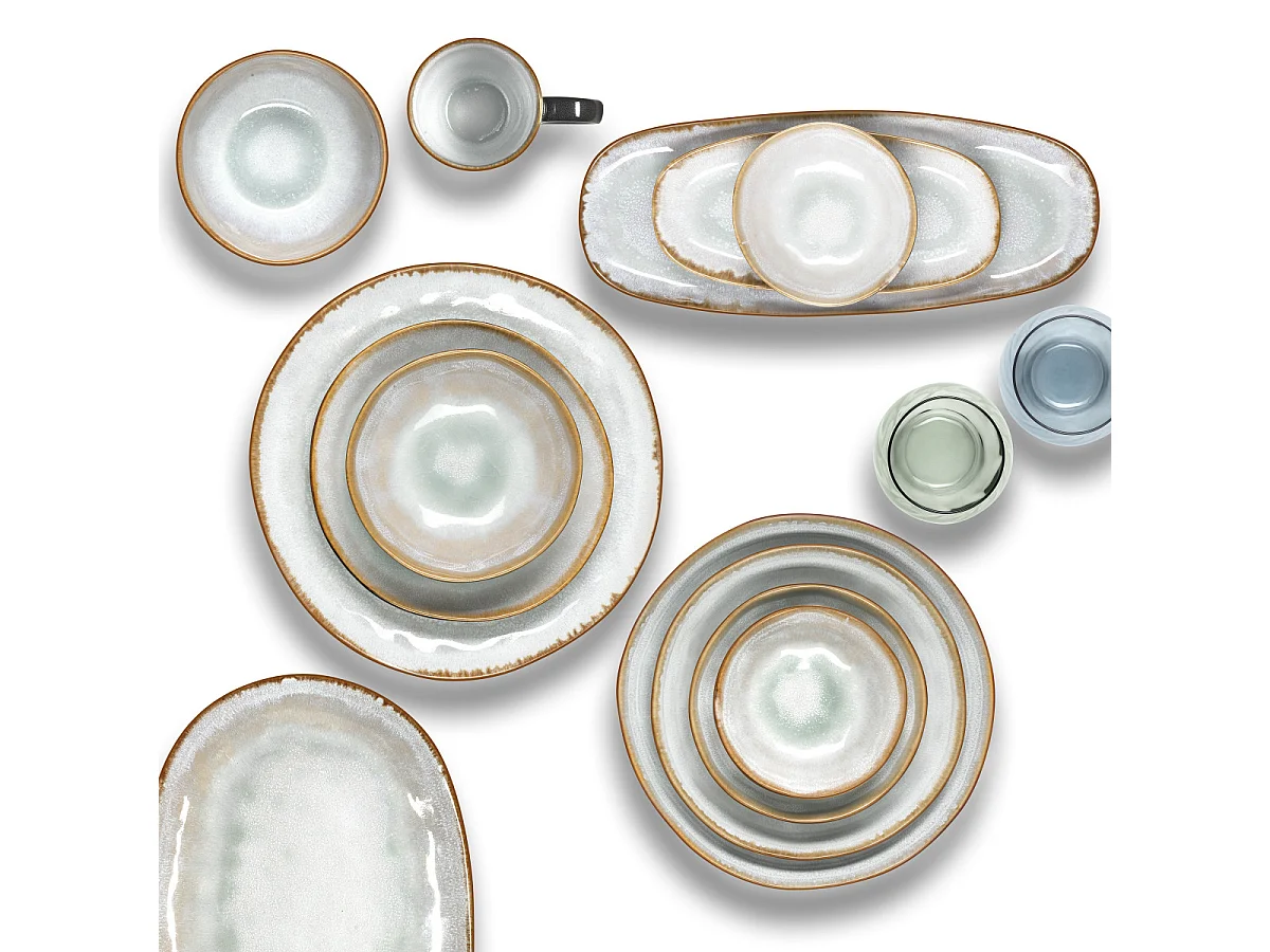 Shadow Aqua - Plat ovale extra large 36 x 22 cm (x2)