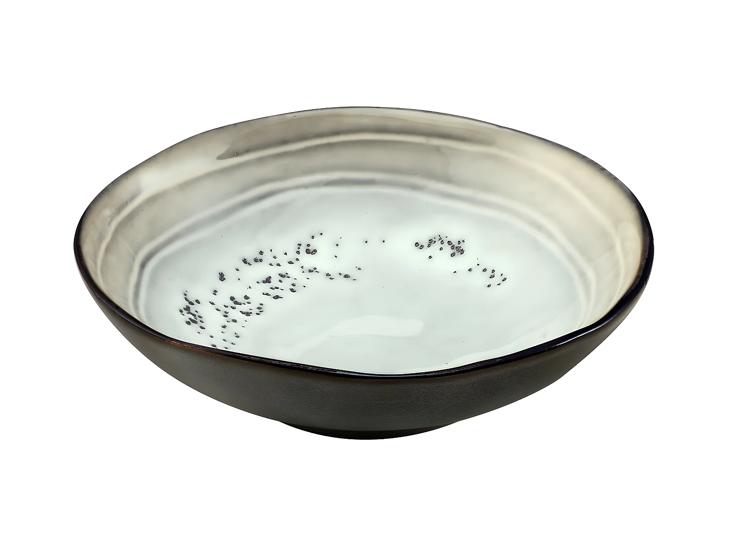 Set van Kleine Kommetjes Shadow Nacre 12 cm (x6) in Geëmailleerde Reactieve Steengoed - Lumineuze Collectie door Médard de Noblat