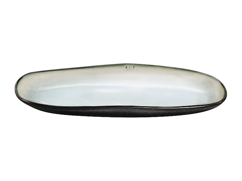 Kollektion Shadow Nacre - Ovale Teller aus glasiertem reaktiven Steingut (Set von 6)