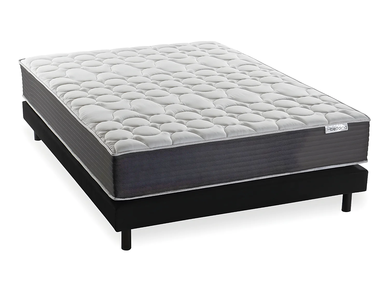 Ensemble matelas mémoire + sommier 180x200 Memo HR Hbedding - Mousse ergo, mousse HR 35kg et mousse effet mémoire de forme