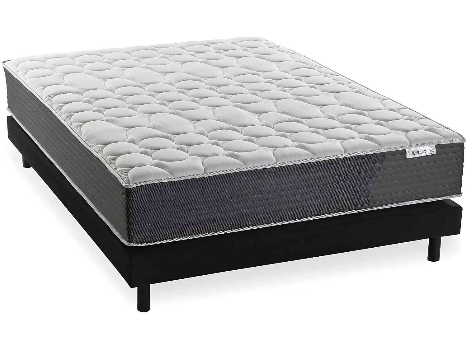 Ensemble matelas mémoire + sommier 180x200 Memo HR Hbedding - Mousse ergo, mousse HR 35kg et mousse effet mémoire de forme