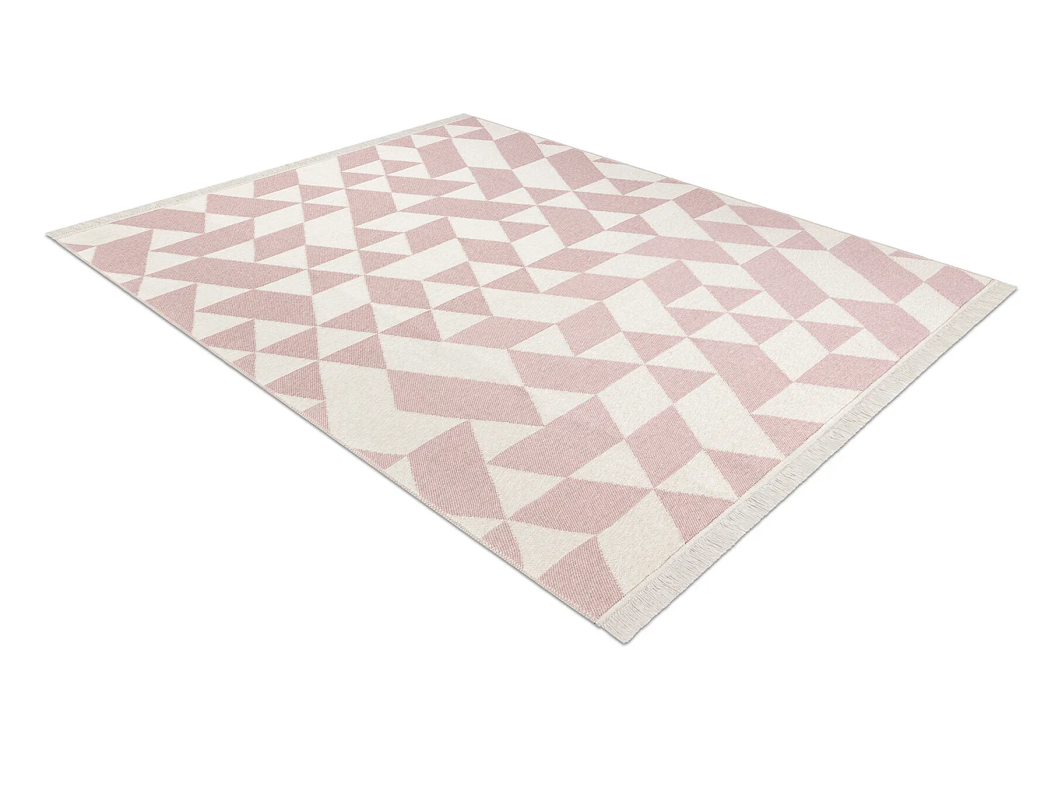 Tapijt TWIN 22992 geometrisch, katoen, dubbelzijdig, Ecologische franj 80x150 cm