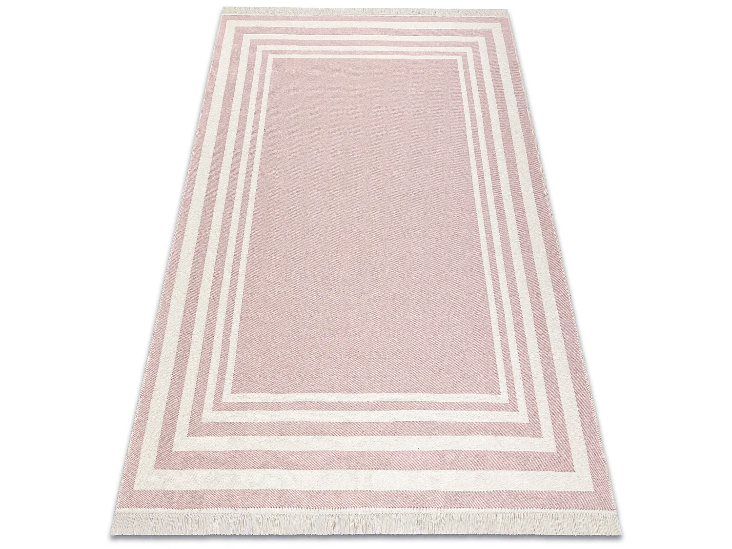 Tapijt TWIN 22990 Kader, katoen, dubbelzijdig, Ecologische franjes - r 140x190 cm