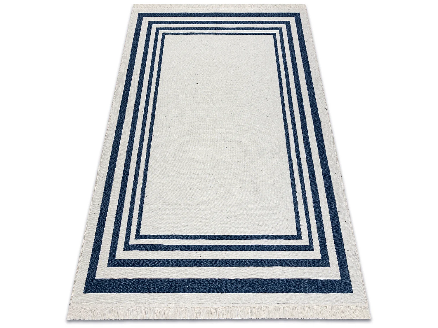 Teppich TWIN 22990 Rahmen, Baumwolle, doppelseitig, Rauten Ökologisch 100x200 cm