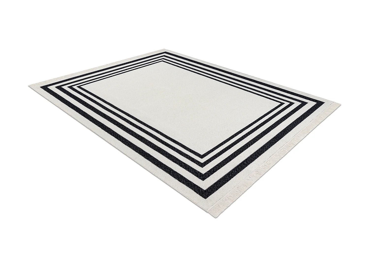 Tapijt TWIN 22990 Kader, katoen, dubbelzijdig, Ecologische franjes - z 80x150 cm